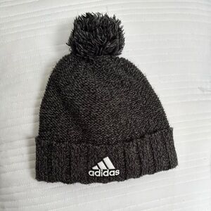 Adidas Black Knit Beanie with Pom